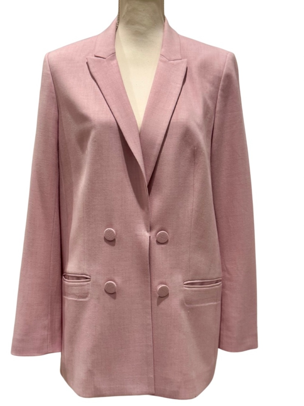 Express Double-Breasted Blazer in Pale Pink (L)